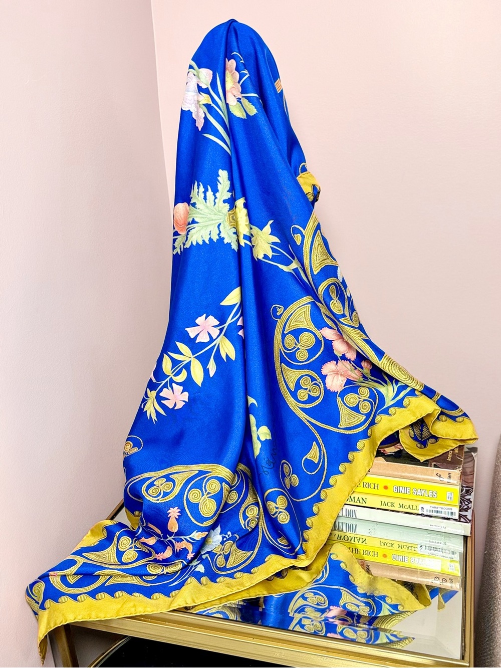 Vintage Floral Hermès "Arabesques" Silk Scarf 90cm